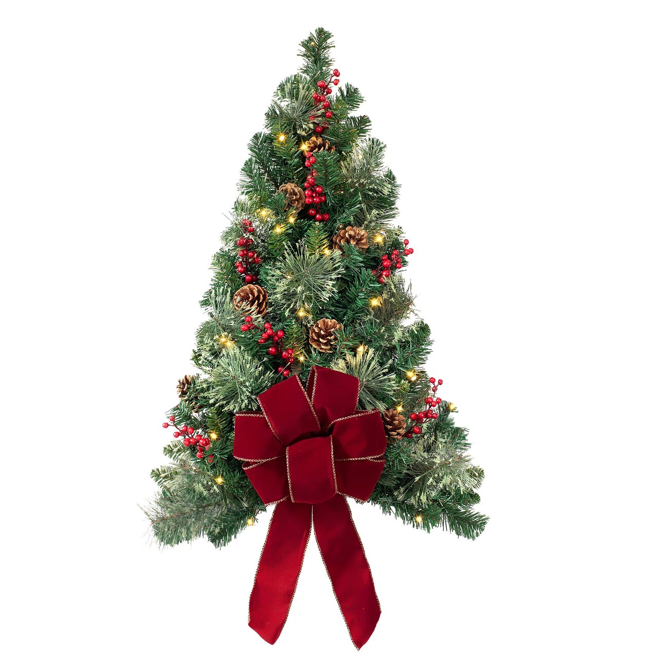 Haute Decor 28 Inch Pre-Lit Christmas Hanging Wall Tree (DCWD0001)